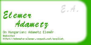 elemer adametz business card