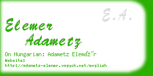 elemer adametz business card